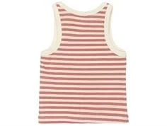 Råhvid og gammelrosa stribet tanktop i rib fra The New Moore TN6271 Old Rose